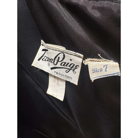 Holiday Party Dress Velvet Taffeta Tartan Plaid Teena Paige Vtg Xmas Jr Sz 7 - Picture 3 of 16